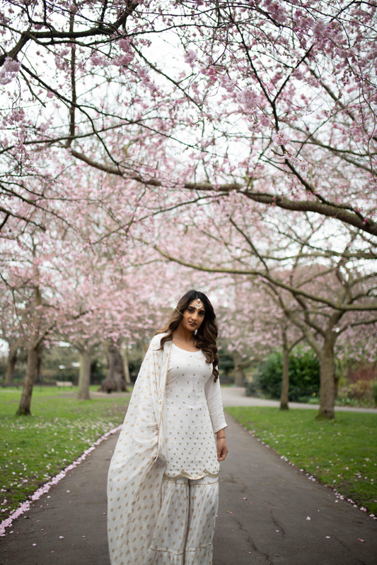 Our White Banarsi Ghararah