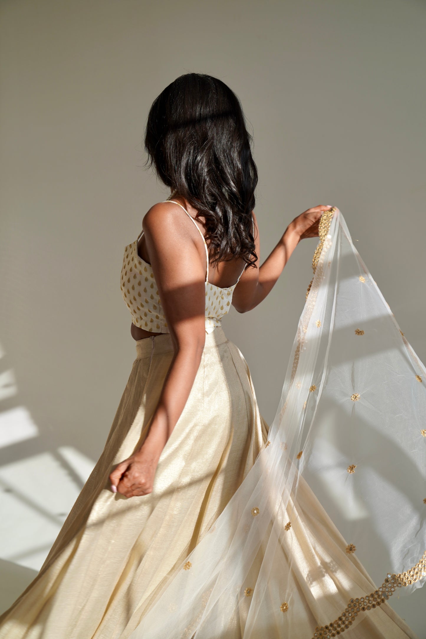Our White/Gold Banarsi Lehenga
