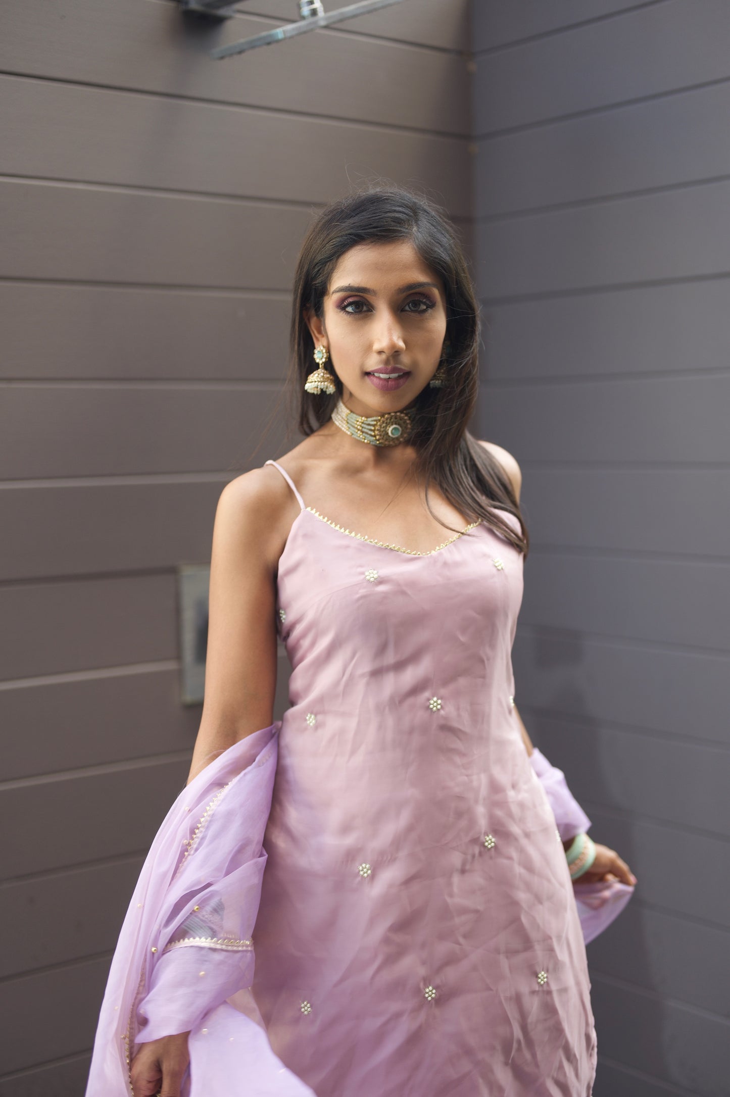 Our Petal Delights Indian Suit in Lilac