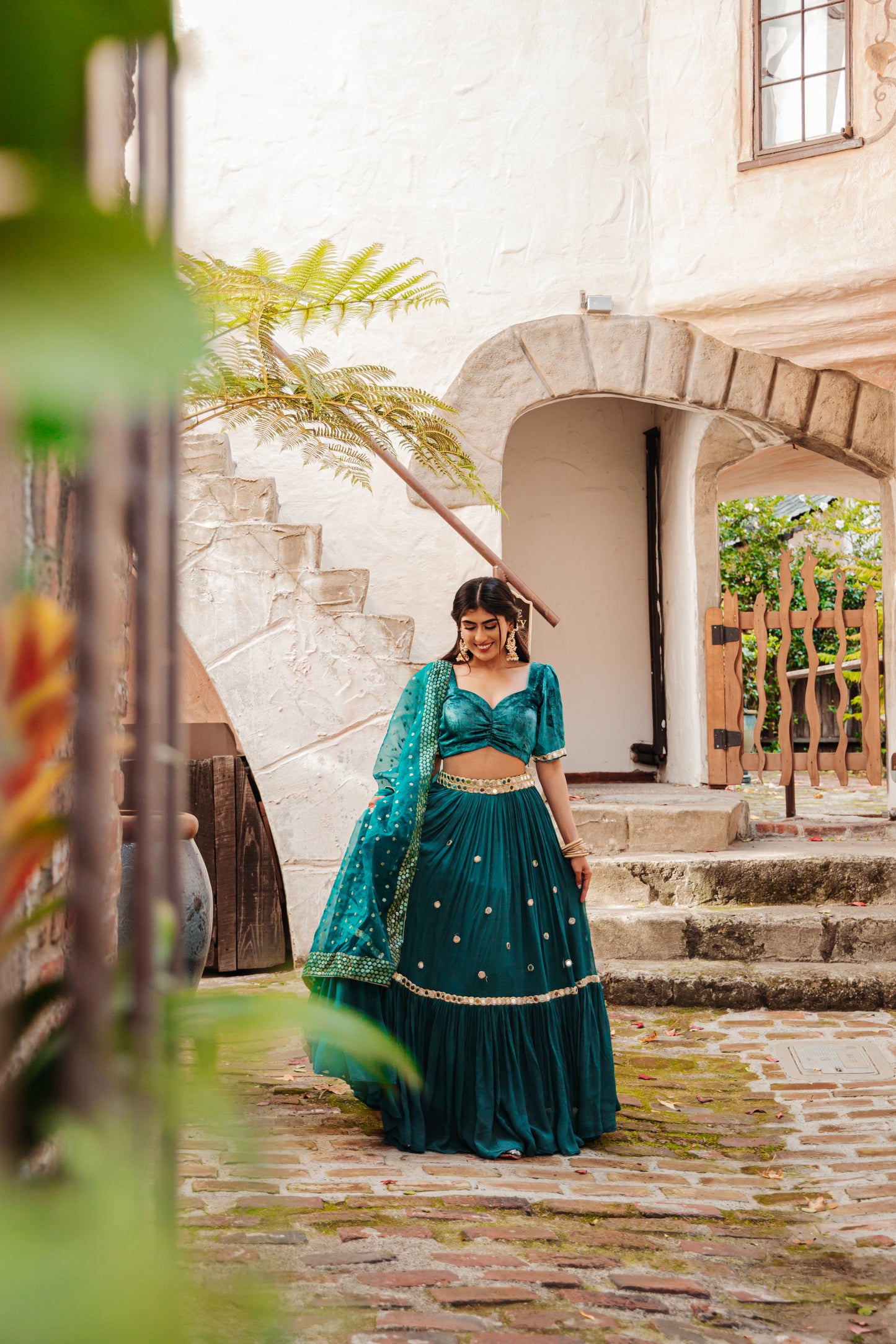 Our Emerald Green Mirrored Lehenga
