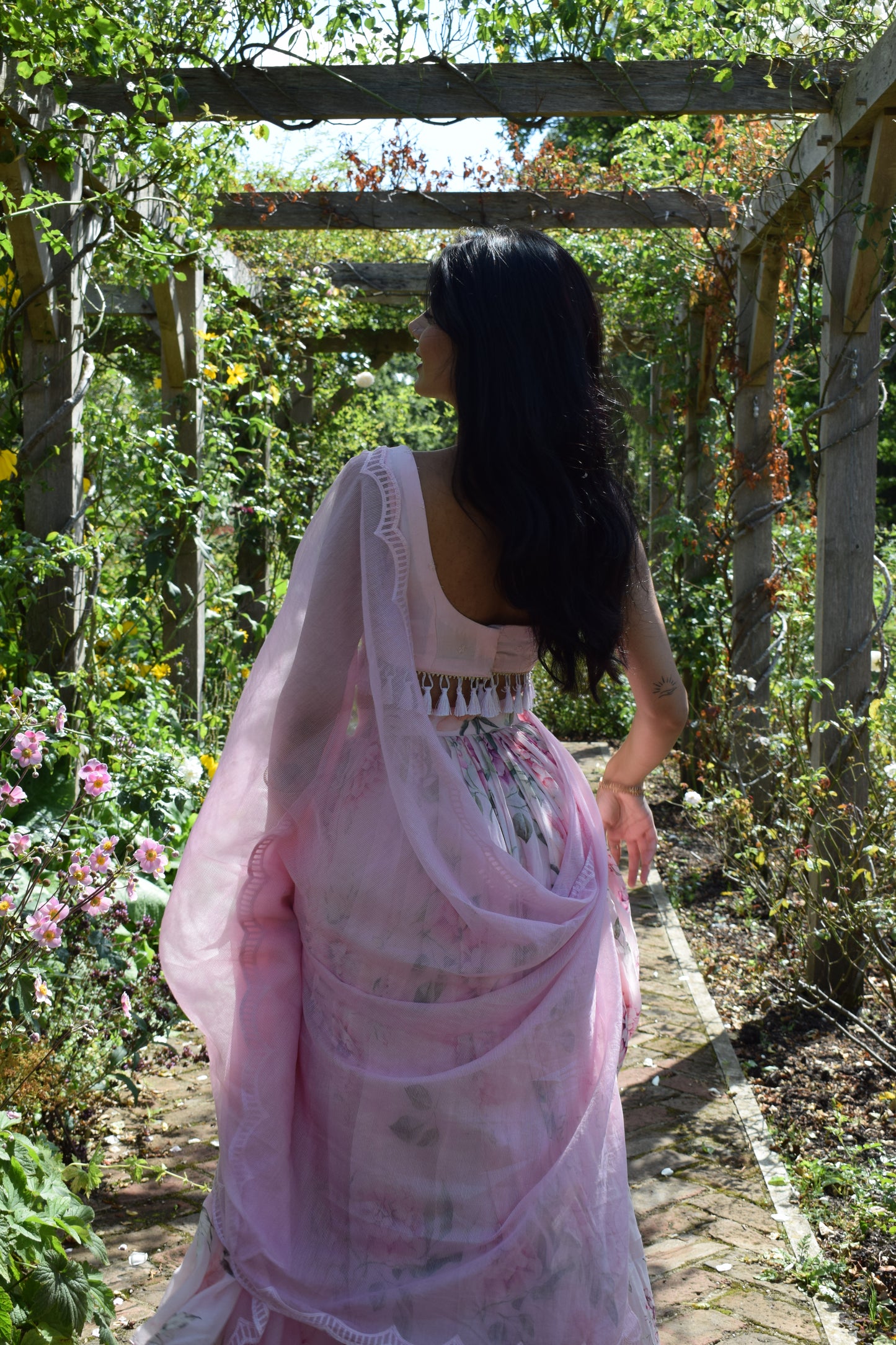 Our Pink Flower Print Lehenga