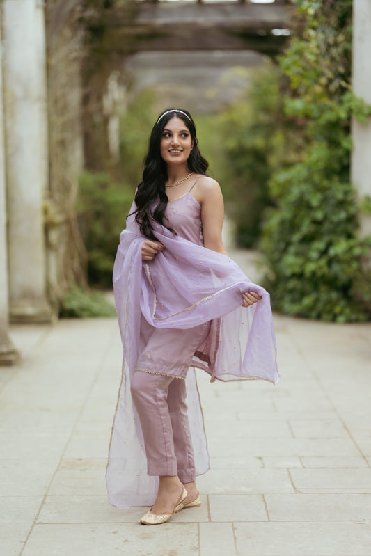 Our Petal Delights Indian Suit in Lilac