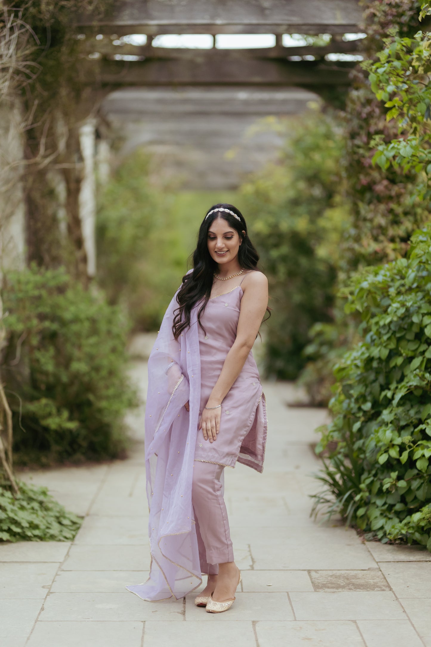 Our Petal Delights Indian Suit in Lilac