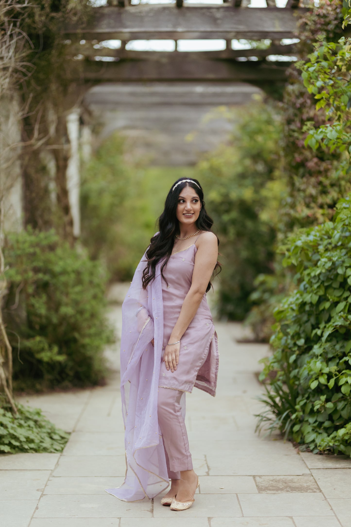Our Petal Delights Indian Suit in Lilac