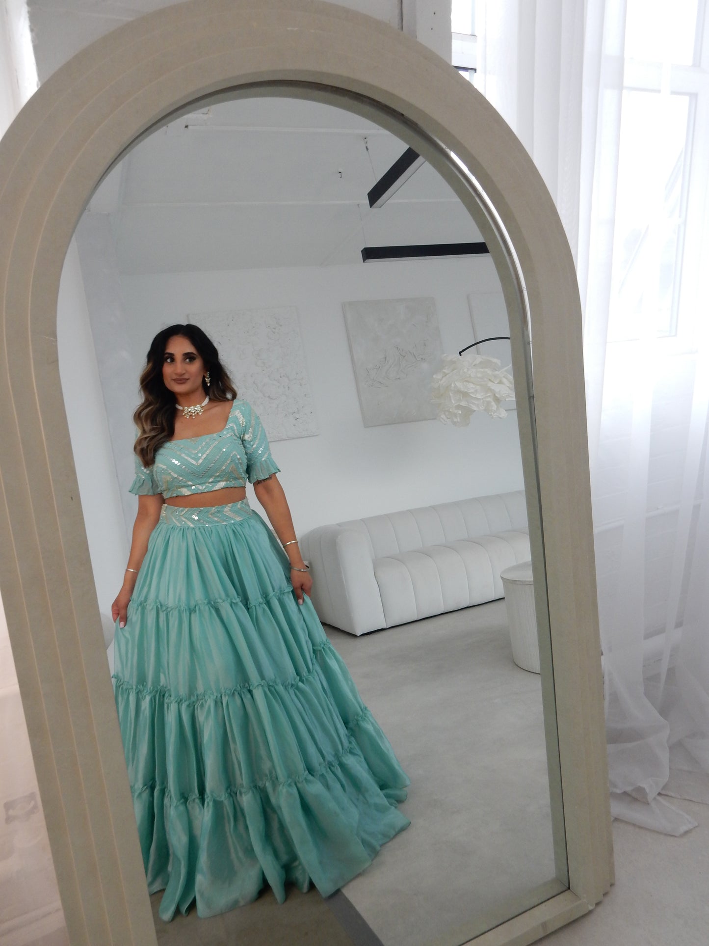 Our Turquoise Ruffle Lehenga