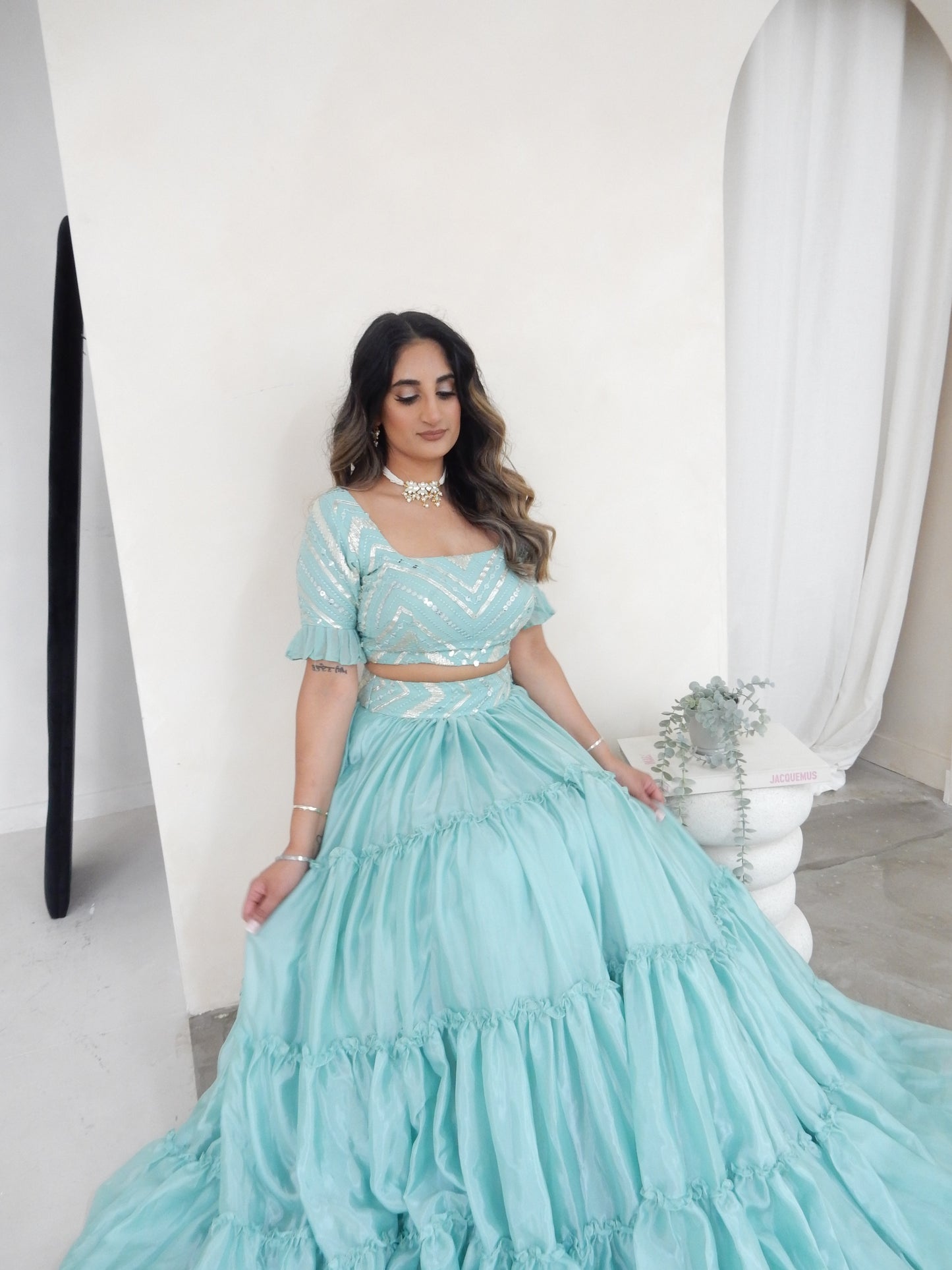 Our Turquoise Ruffle Lehenga