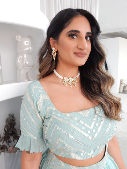 Our Turquoise Ruffle Lehenga