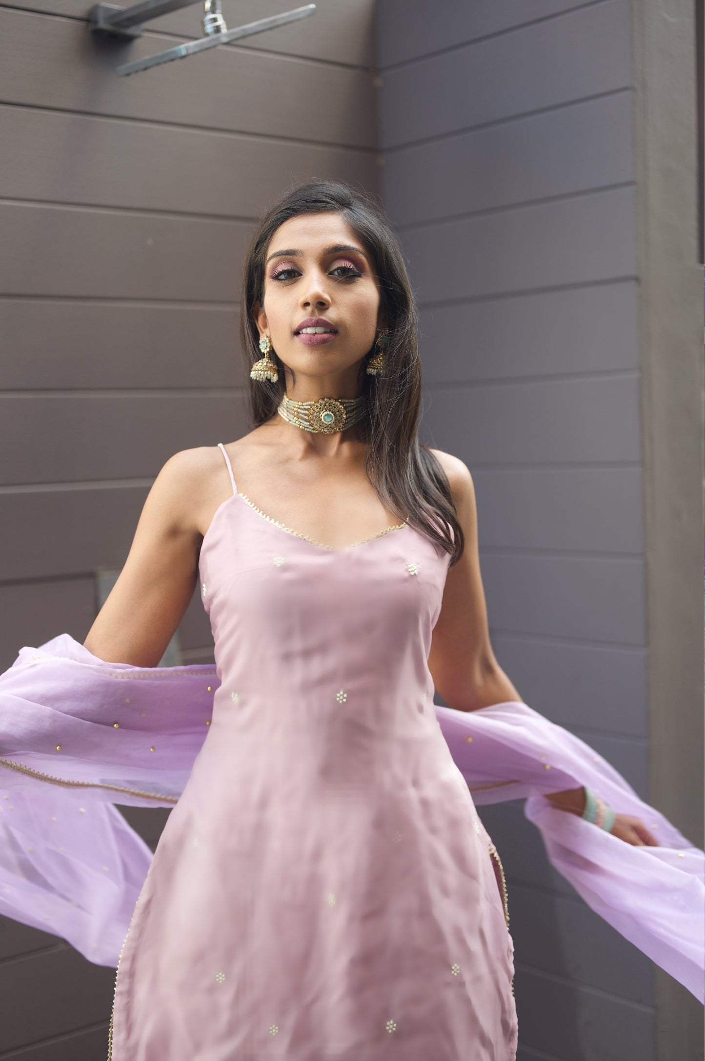 Our Petal Delights Indian Suit in Lilac